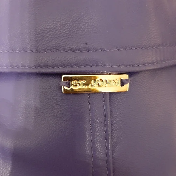 ST. JOHN Leather Coat